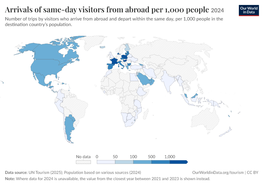 A thumbnail of the "Arrivals of same-day visitors from abroad per 1,000 people" chart