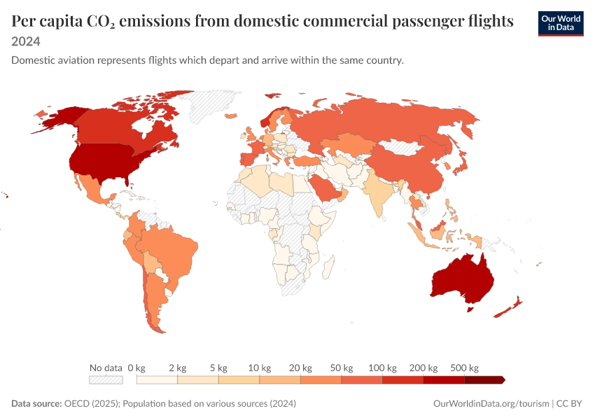 A thumbnail of the "Per capita  CO₂ emissions from domestic commercial passenger flights" chart
