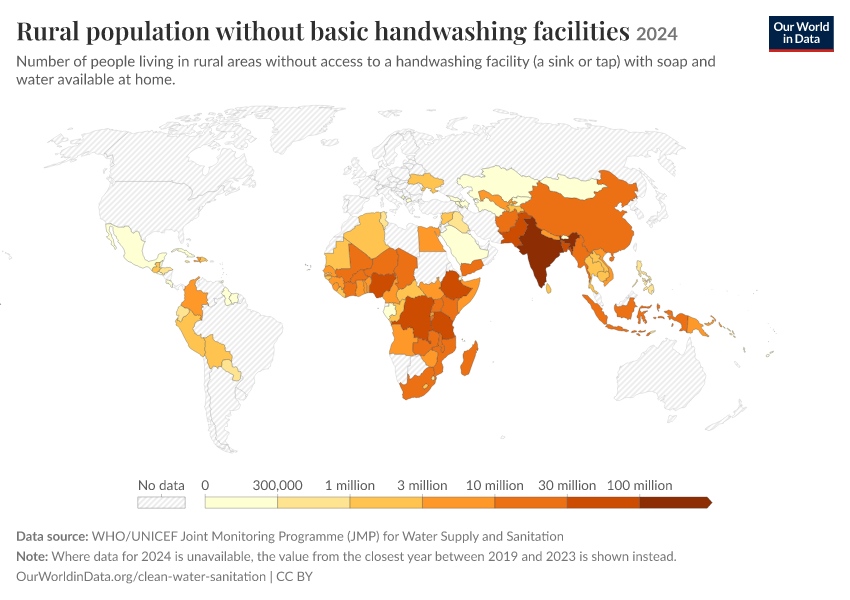 A thumbnail of the "Rural population without basic handwashing facilities" chart