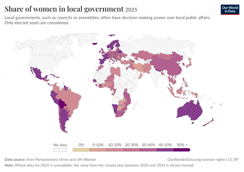 A thumbnail of the "Share of women in local government" chart